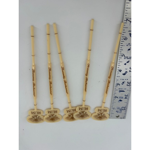 Tommy Bahama Rum Swizzle Sticks Cocktail Stirrers Barware Set of 5 - Picture 3 of 3